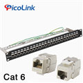 Thanh đấu nối Patch Panel 24 cổng Cat6A STP 1U PicoLink P/N: PL-SF1U24P -C6