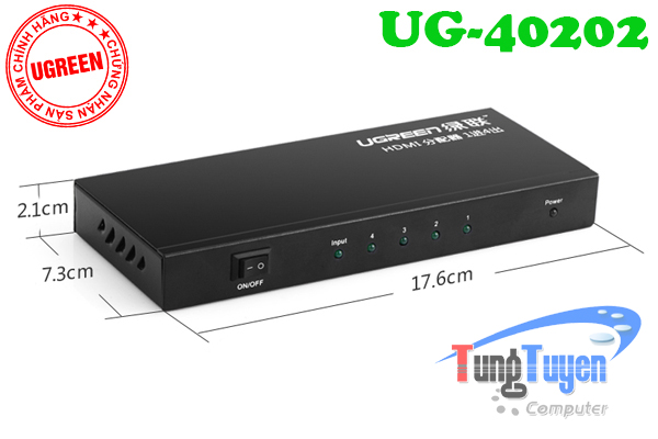 Bộ chia HDMI 1 ra 4 màn hình Ugreen 40202