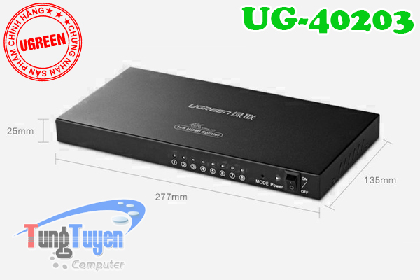 Bộ chia HDMI 1 ra 8 màn hình Ugreen 40203