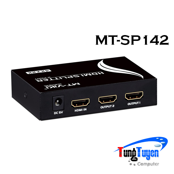 Bộ chia HDMI 1 ra 2 màn hình MT-Viki MT-SP142 Hỗ trợ 2K*4K