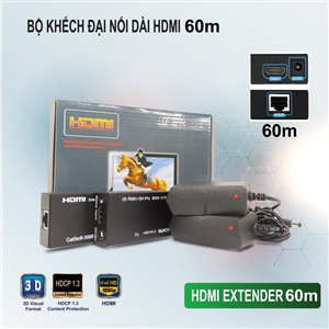 Bộ kéo dài HDMI qua cáp mạng Lan 60M 4K