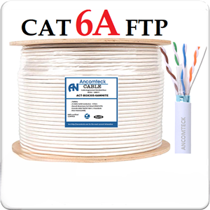 Cáp mạng CAT6A FTP-STP bọc bạc chống nhiễu, ANCOMTECK ACT-BOX305-6A WHITE