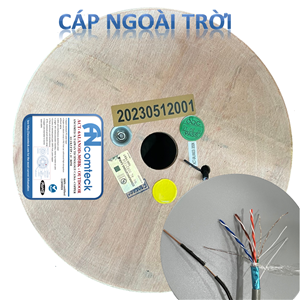 Cáp mạng CAT6A ngoài trời bọc bạc chống nhiễu FTP-có dây chịu lực gia cường-Outd