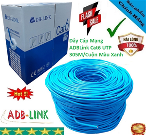 Dây Cáp Mạng ADBLink Cat6 UTP Copper 8 Sợi Đồng 305M Màu Xanh