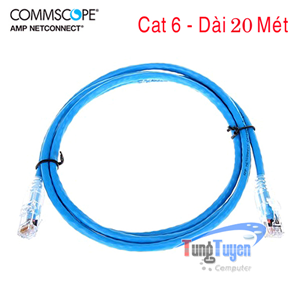 Dây nhảy patch cord 20m Cat6 Blue (NPC06UVDB-BL020M) commscope