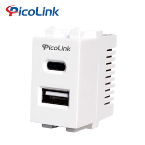 Nhân sạc điện thoại USB và Type C âm tường Picolink