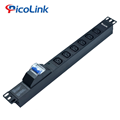 Thanh Nguồn 6 Ổ cắm chuẩn C13, Có Atomat, Picolink PL-PDU6MBC13