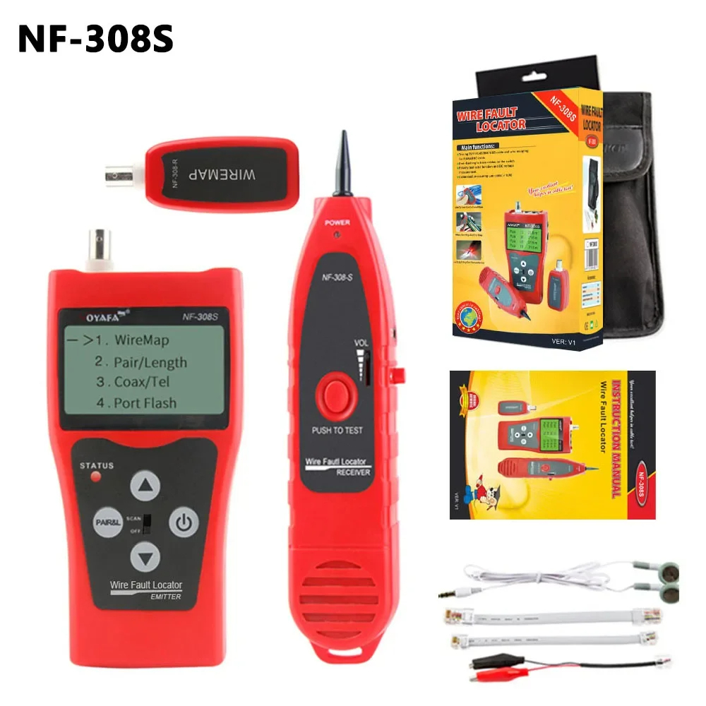 Máy test mạng Noyafa NF-308S test Lan, Tel, BNC, dò dây mạng chính hãng