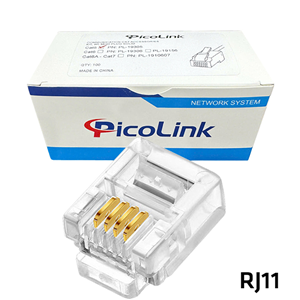 Hạt thoại, Đầu bấm điện thoại Cat3 RJ11 4 Pin PicoLink PN: PL19111