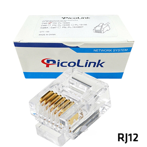 Hạt thoại Đầu bấm điện thoại RJ12 với 6 PIN PicoLink P/N: PL19112