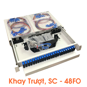 Hộp phối quang 48FO Picolink PL-48TFO-SC, Khay trượt SC lắp tủ rack 19