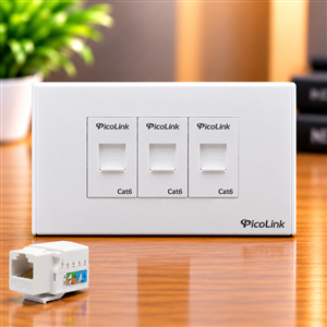 Ổ cắm mạng 3 cổng RJ45 Cat6 Picolink PL-M191-03