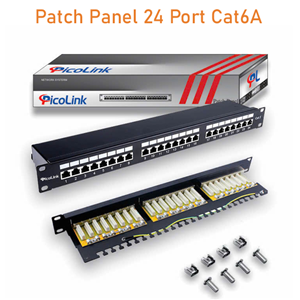 Patch Panel CAT6A 24 Port, PicoLink PL-S1U24-C6A