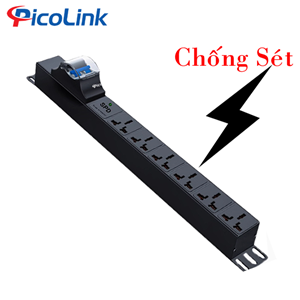 Thanh nguồn PDU chống sét Đa năng 6 ổ cắm, Picolink PL-PDU32-CS6