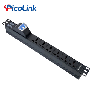 Thanh nguồn PDU Đa năng 6 ổ cắm 32A 19 dùng cho tủ mạng PL-6P-32A